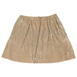 Bcbgeneration Women Skirt Mini Pleated Gold Sz M Pockets